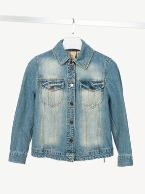 Burberry Brit Blue Faded Cotton Denim Jacket